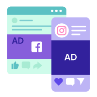Inbound Marketing Service Icons Facebook and Instagrams Ads