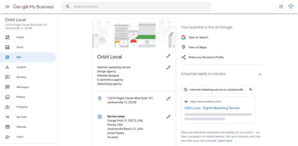 Orbit Local Business GMB Profile