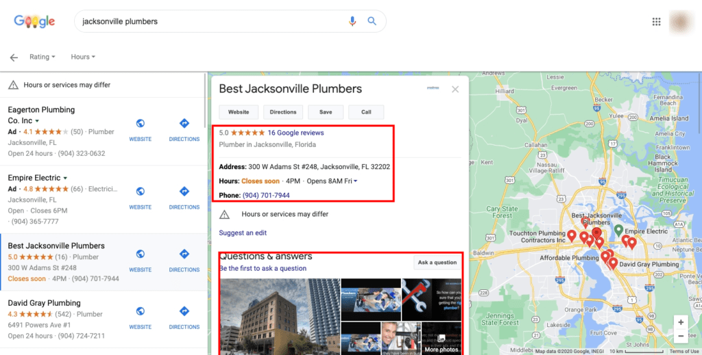 Local Marketing Search Results Page