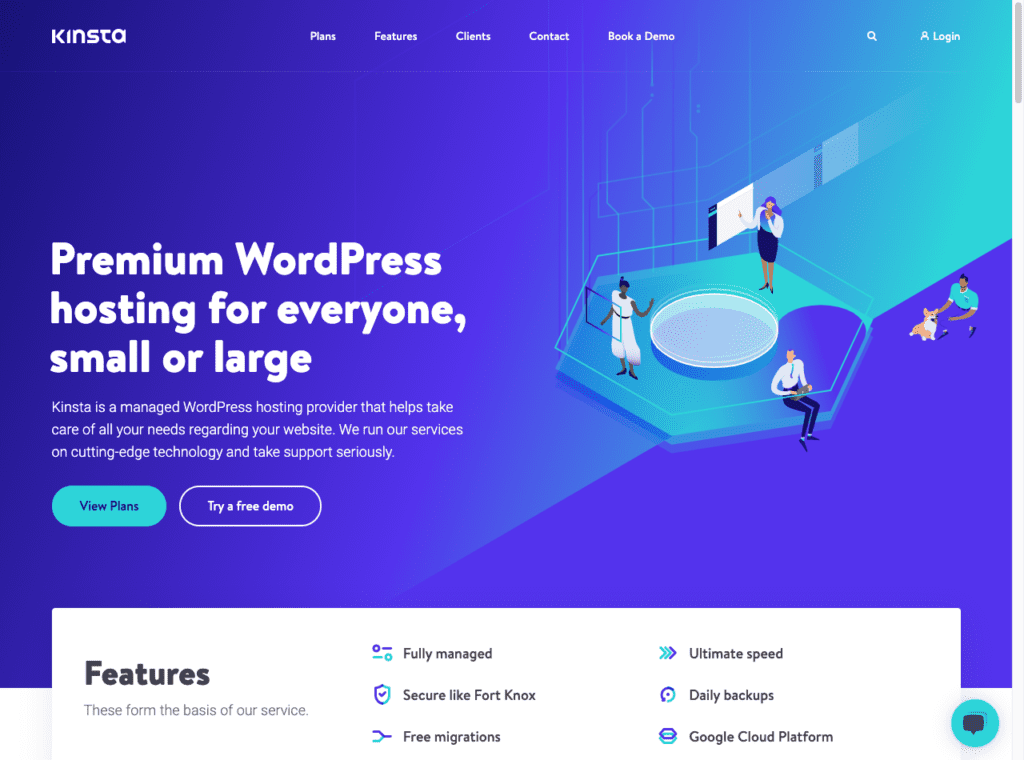 Kinsta premium web hosting for small business