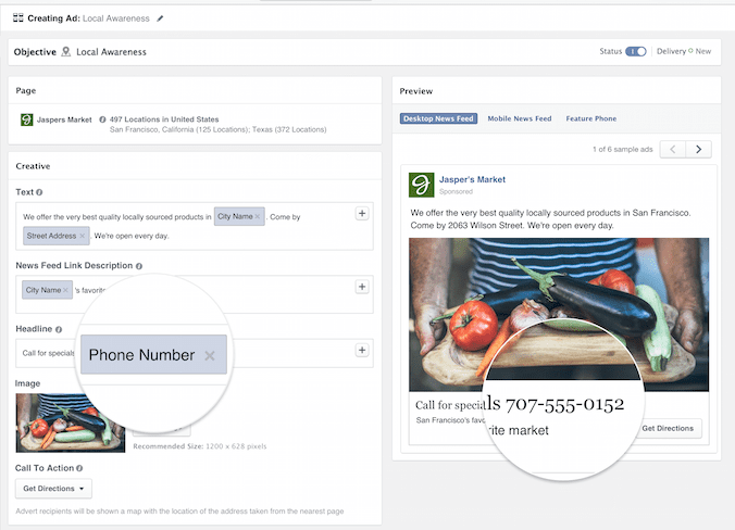 Creating a Facebook Local Awareness Ad