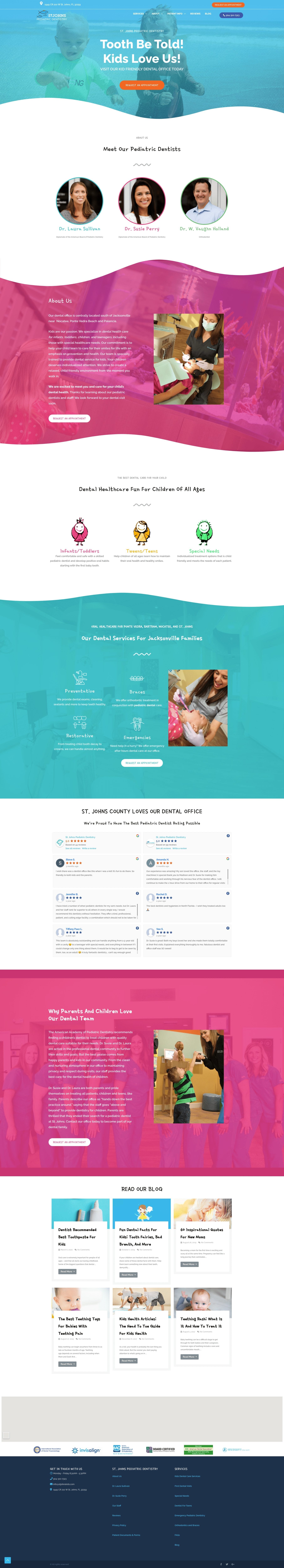 St Johns Pediatrics Dentistry Website Design